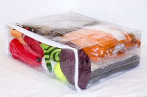10-Pack Heavy Duty Vinyl Zippered Storage Bags Clear 22" x 18" x 7.5" 12.9 Gallons - Image 4
