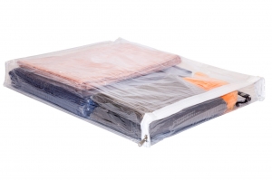 5-Pack Heavy Duty Vinyl Zippered Storage Bags Clear 15" x 18" x 2"