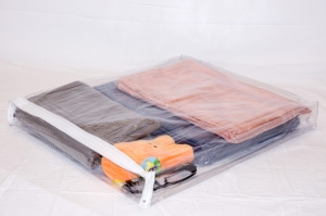5-Pack Heavy Duty Vinyl Zippered Storage Bags Clear 15" x 18" x 2" - Image 4
