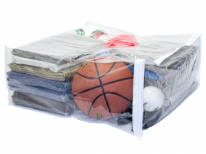 5-Pack Heavy Duty Vinyl Zippered Storage Bags Clear 23" x 23" x 10" 22.9 Gallon