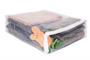 5-Pack Heavy Duty Vinyl Zippered Storage Bags Clear 15" x 18" x 5" 5.8 Gallon