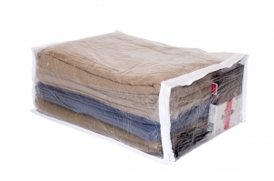 5-Pack Heavy Duty Vinyl Zippered Closet Bags Clear 11" x 15" x 6"