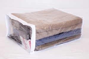 5-Pack Heavy Duty Vinyl Zippered Closet Bags Clear 11" x 15" x 6" - Image 4