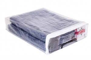 10-Pack Heavy Duty Vinyl Zippered Storage Bags Clear 12" x 15" x 3"