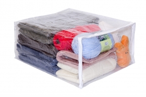 10-Pack Heavy Duty Vinyl Zippered Storage Bags Clear 15" x 18" x 8"