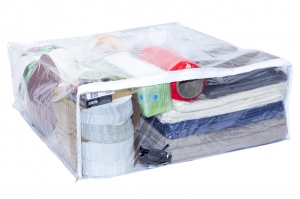 5-Pack Heavy Duty Vinyl Zippered Storage Bags Clear 23" x 23" x 8"