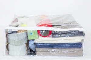 5-Pack Heavy Duty Vinyl Zippered Storage Bags Clear 23" x 23" x 8" - Image 2