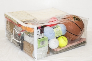 10-Pack Clear Vinyl Zippered Comforter Storage Bags 21 x 21 x 10 Inch with Rope Handle - Image 4